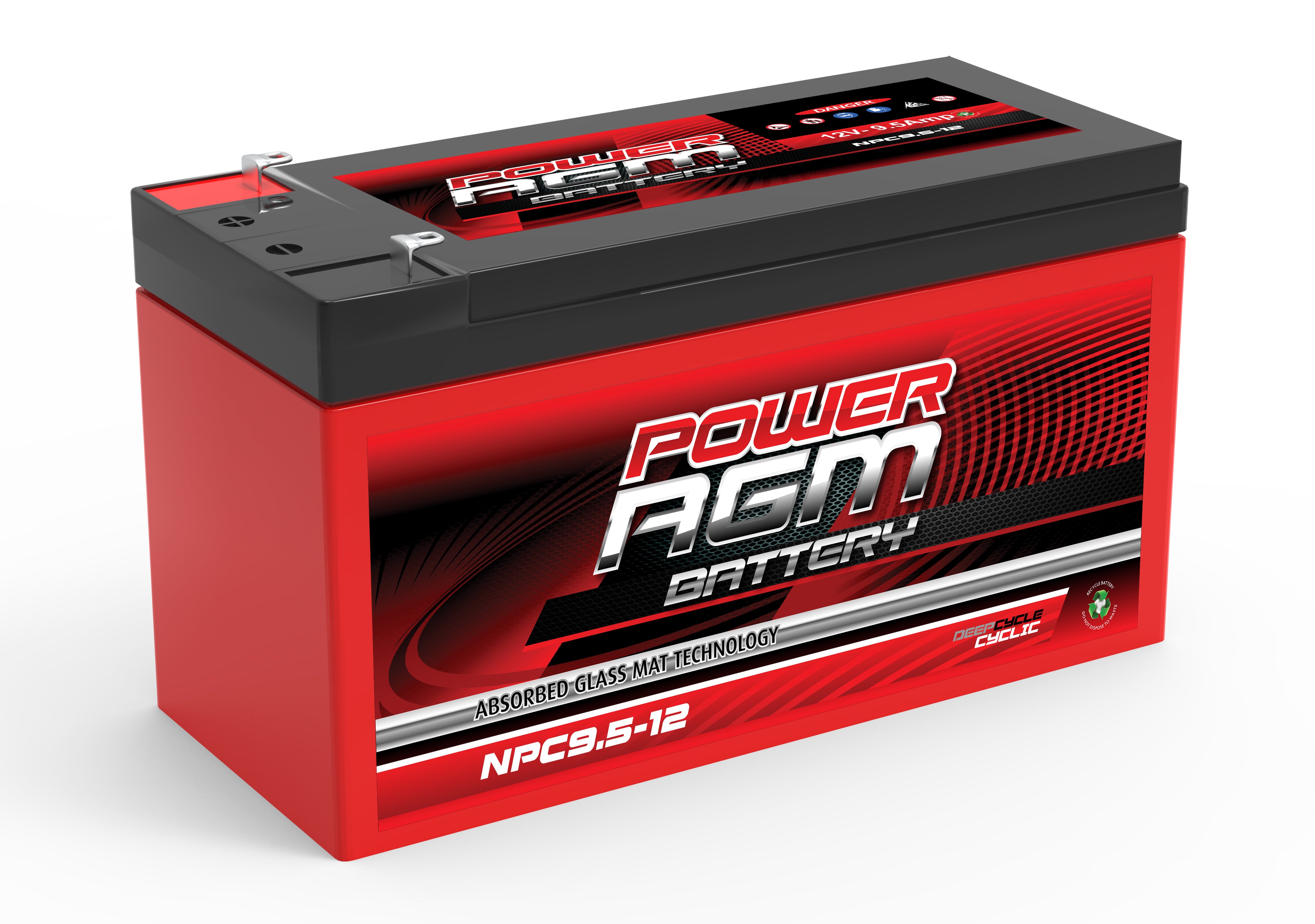 Power AGM 12V9.5AH Power Crank Batteries