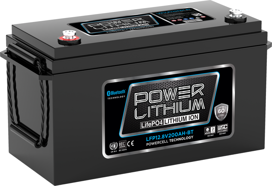 LFP12.8V200AH-BT POWER LITHIUM DEEP CYCLE BATTERY WITH BLUETOOTH