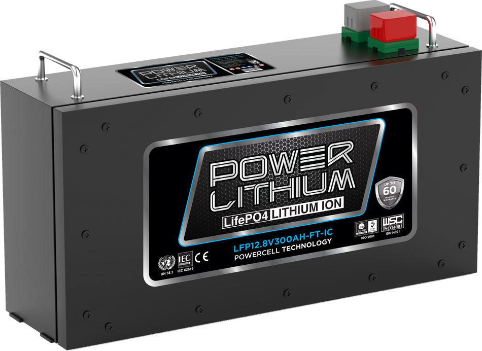 LFP12.8V300AH-FT-IC POWER LITHIUM FRONT TERMINAL DEEP CYCLE BATTERY WITH IRON CASE