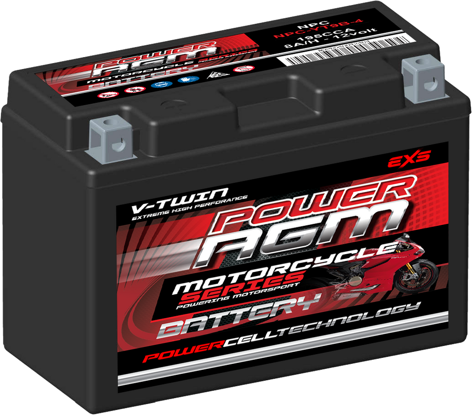 NPC-YT9B-4 POWER AGM FACTORY ACTIVATED SERIES MOTORCYCLE BATTERY