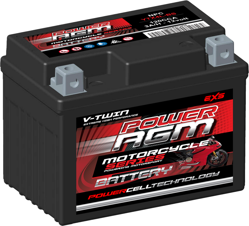 NPC-YTX4L-BS POWER AGM FACTORY ACTIVATED SERIES MOTORCYCLE BATTERY
