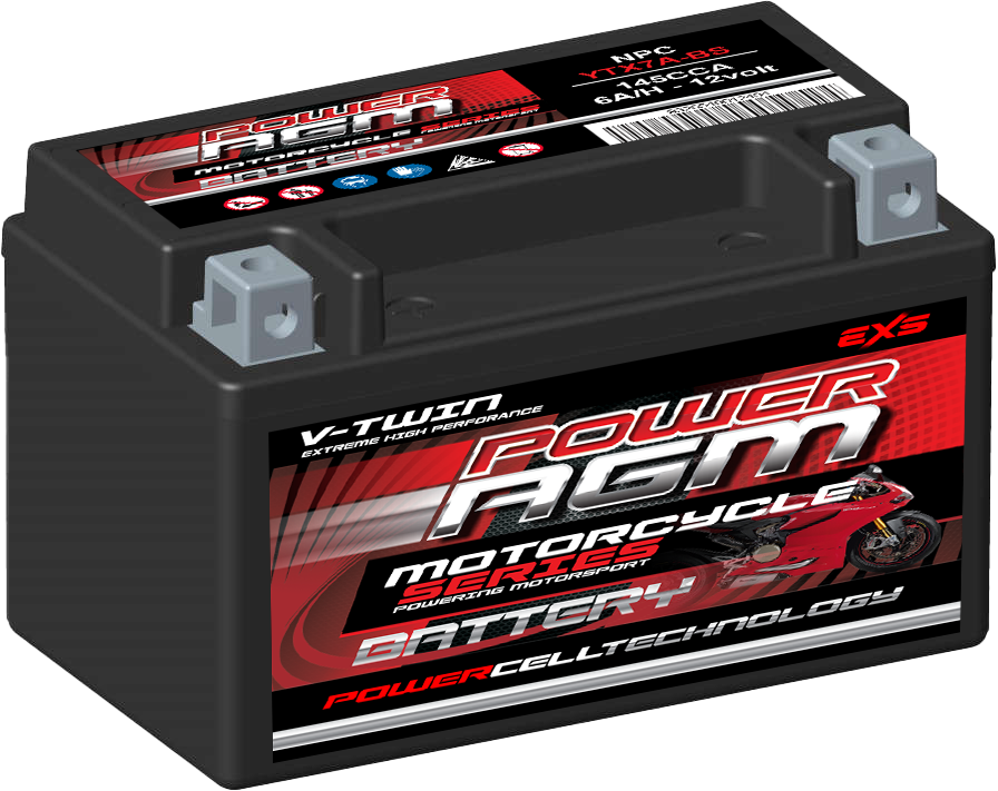 NPC-YTX7A-BS POWER AGM FACTORY ACTIVATED SERIES MOTORCYCLE BATTERY