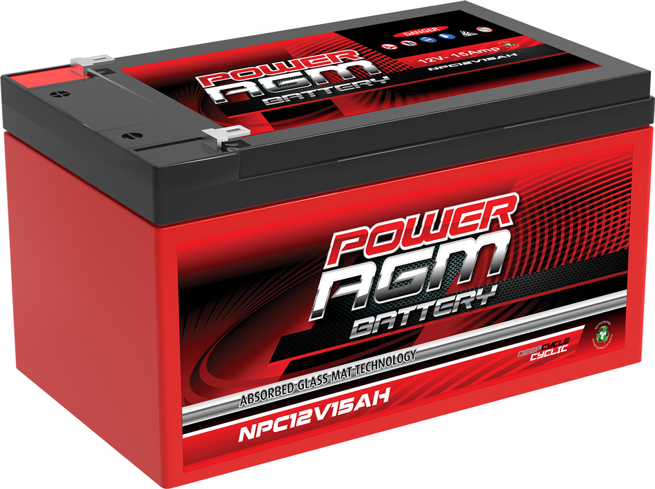 NPC12V15AH POWER AGM CYCLIC DEEP CYCLE BATTERY