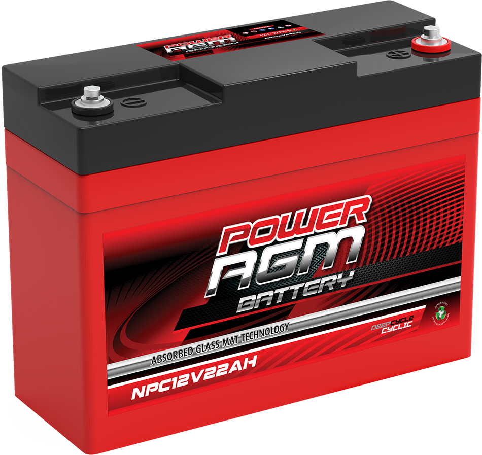 NPC12V22AH POWER AGM CYCLIC DEEP CYCLE BATTERY