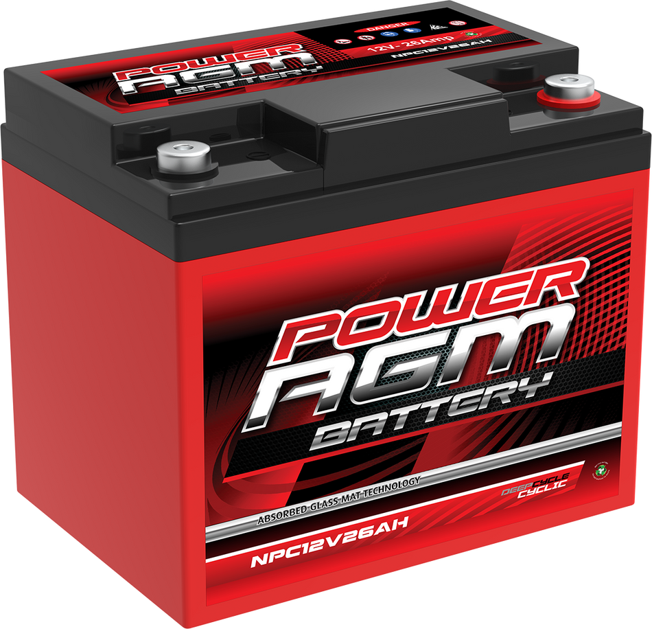 NPC12V26AH POWER AGM CYCLIC DEEP CYCLE BATTERY