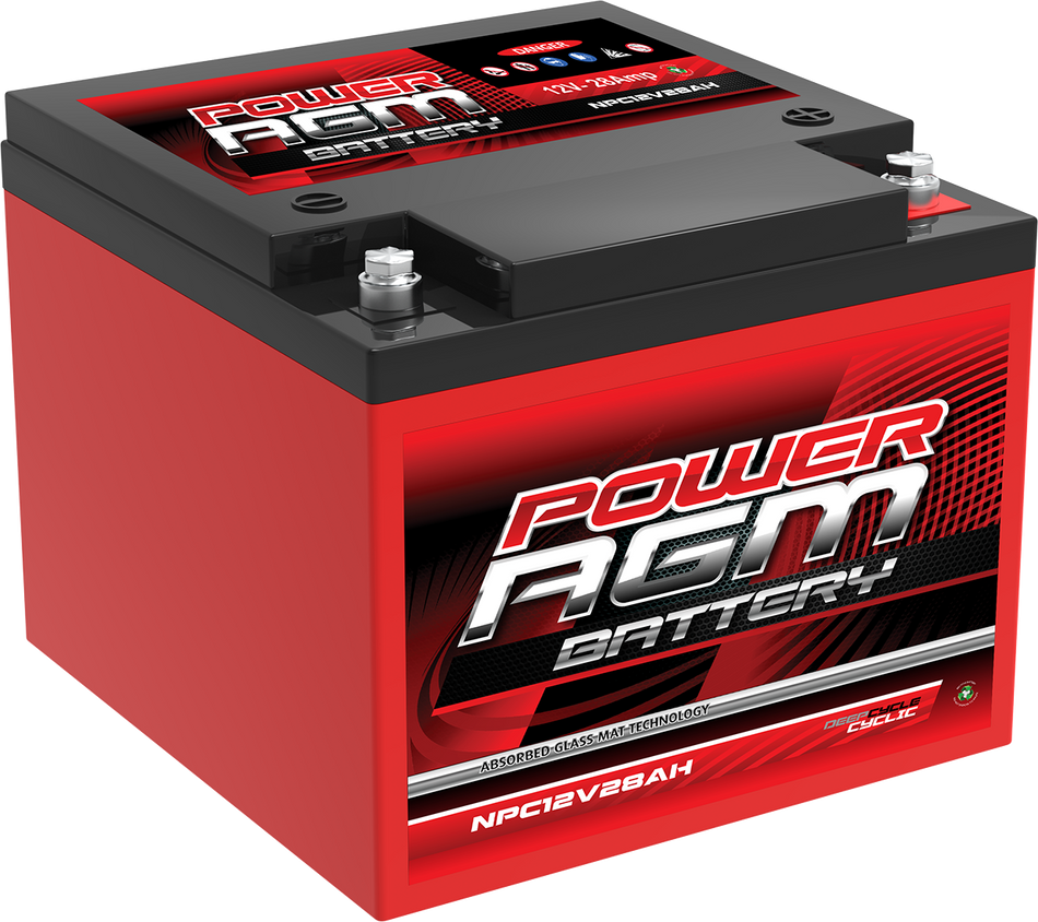 NPC12V28AH POWER AGM CYCLIC DEEP CYCLE BATTERY