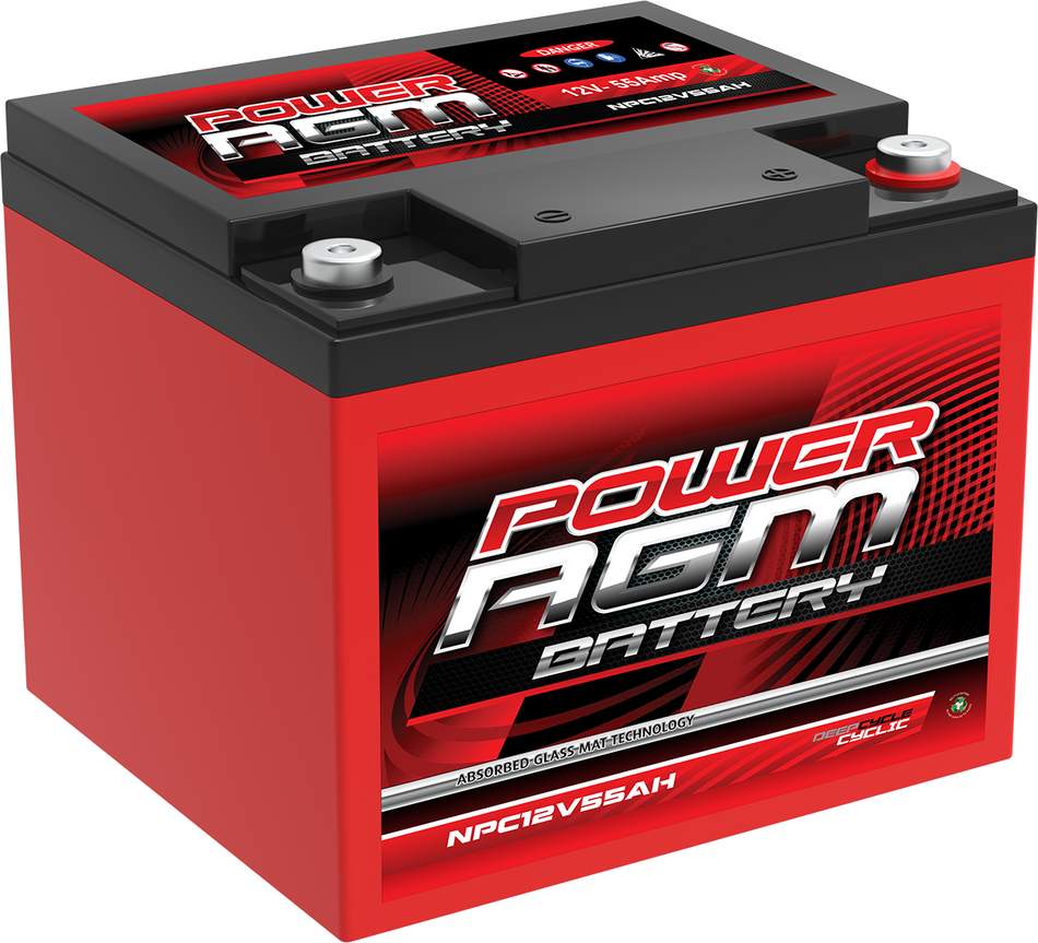 NPC12V55AH POWER AGM CYCLIC DEEP CYCLE BATTERY
