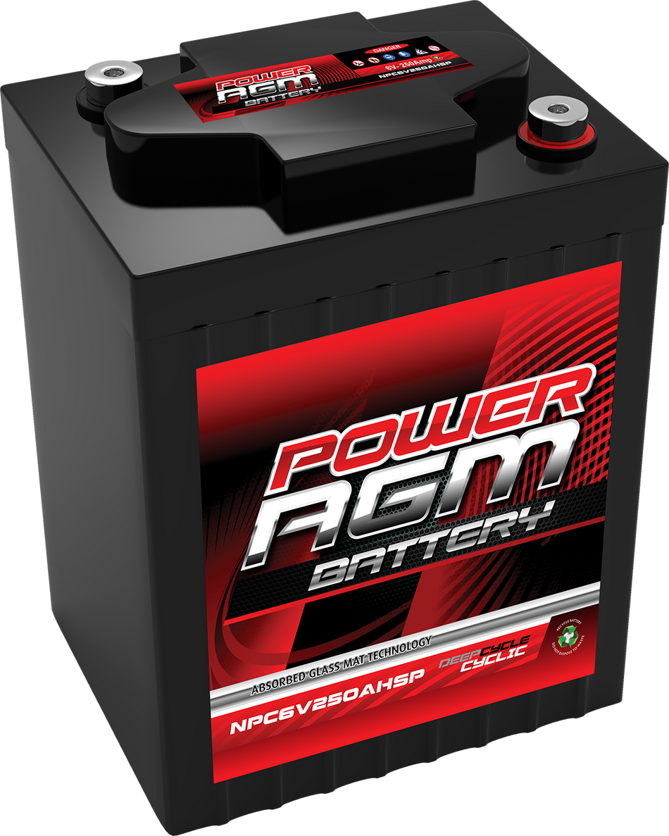 NPC6V250AHSC POWER AGM 6 VOLT AGM CYCLIC BATTERY