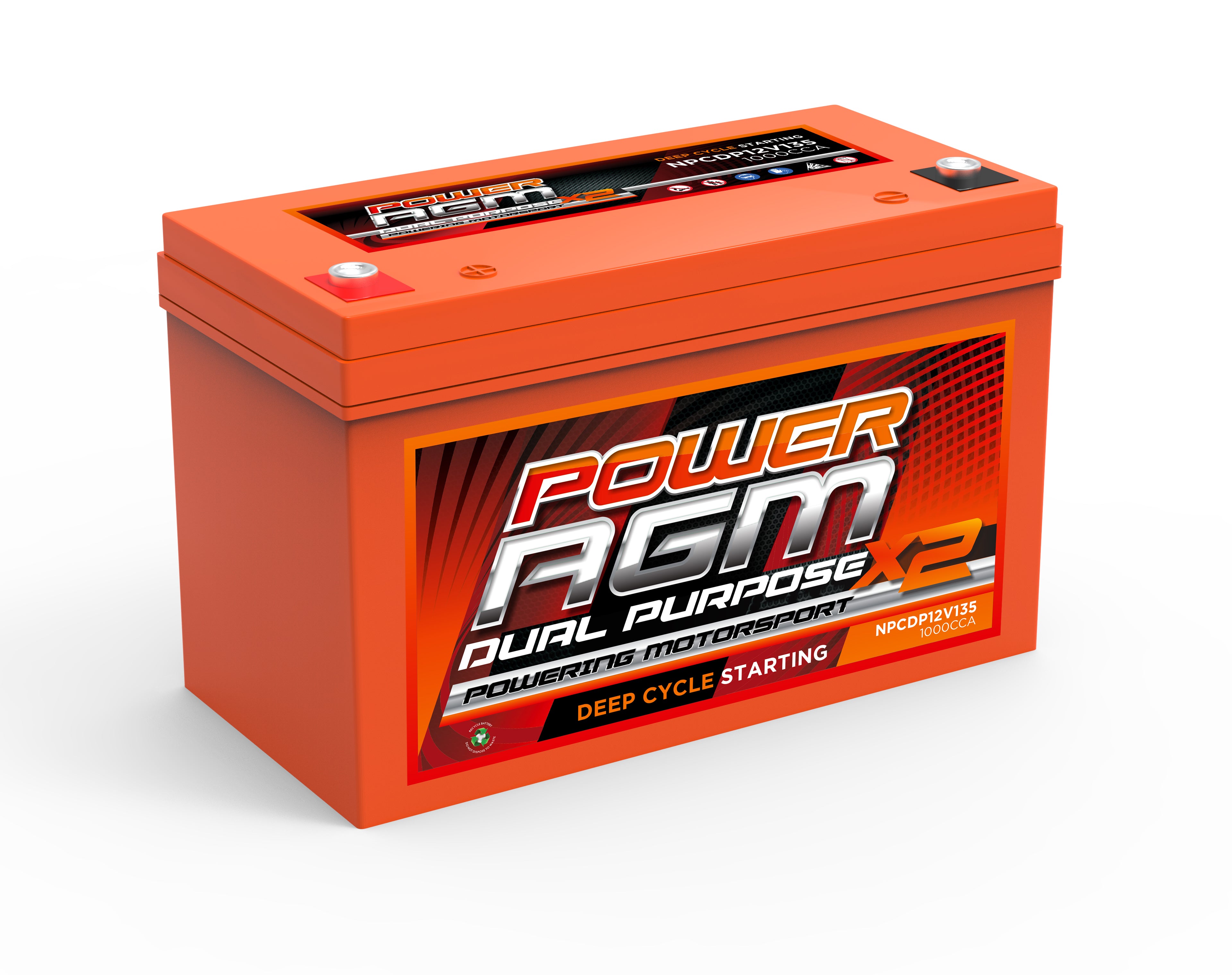 Power AGM Dual Purpose 12V135AH Power Crank Batteries