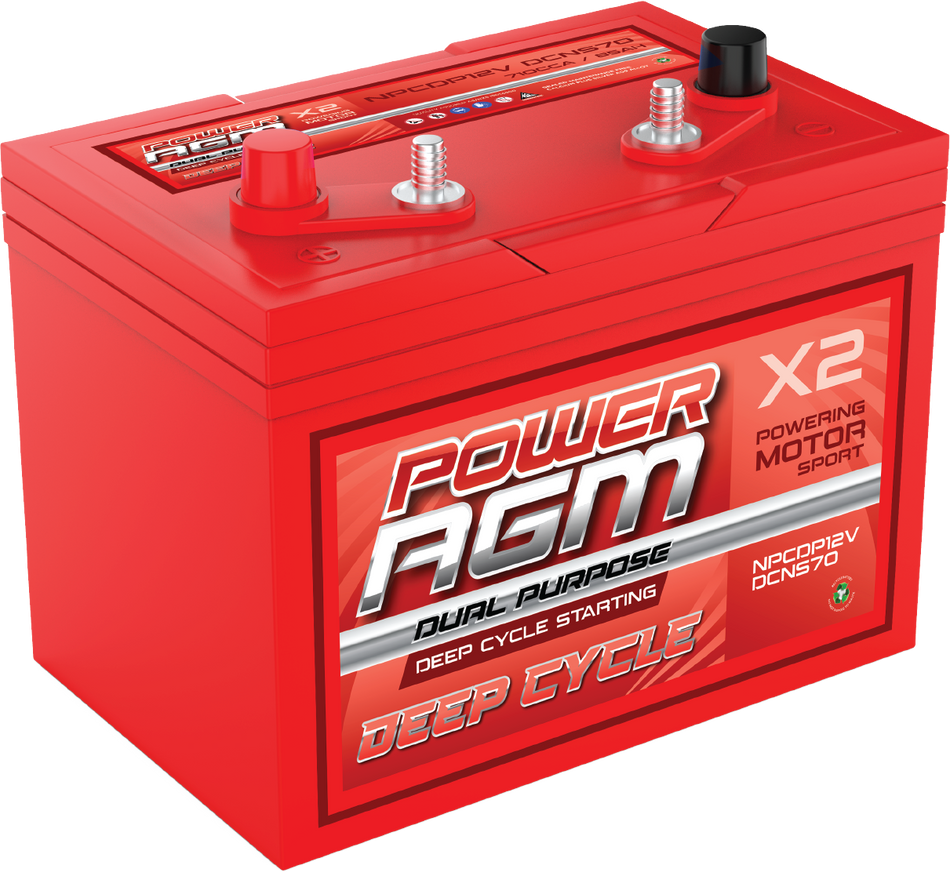 NPCDP12VDCNS70 POWER AGM DUAL PURPOSE SERIES DEEP CYCLE STARTING BATTERY