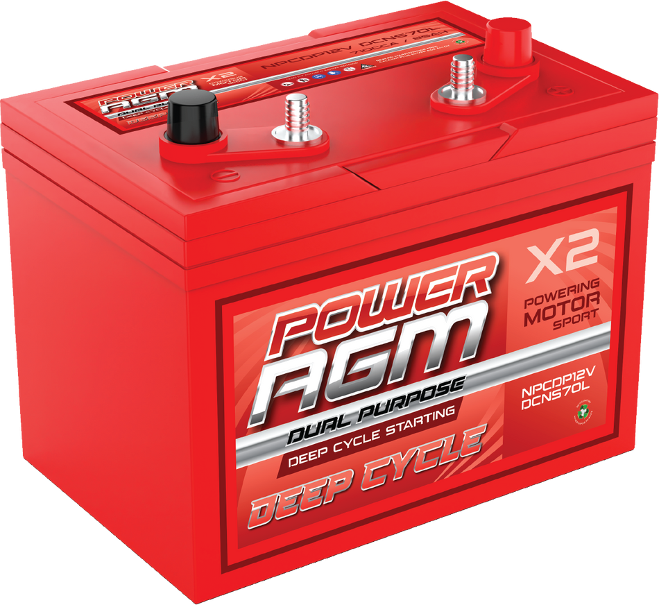 NPCDP12VDCNS70L POWER AGM DUAL PURPOSE SERIES DEEP CYCLE STARTING BATTERY