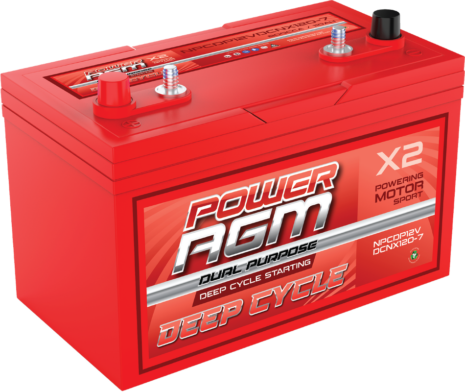 NPCDP12VDCNX120-7 POWER AGM DUAL PURPOSE SERIES DEEP CYCLE STARTING BATTERY