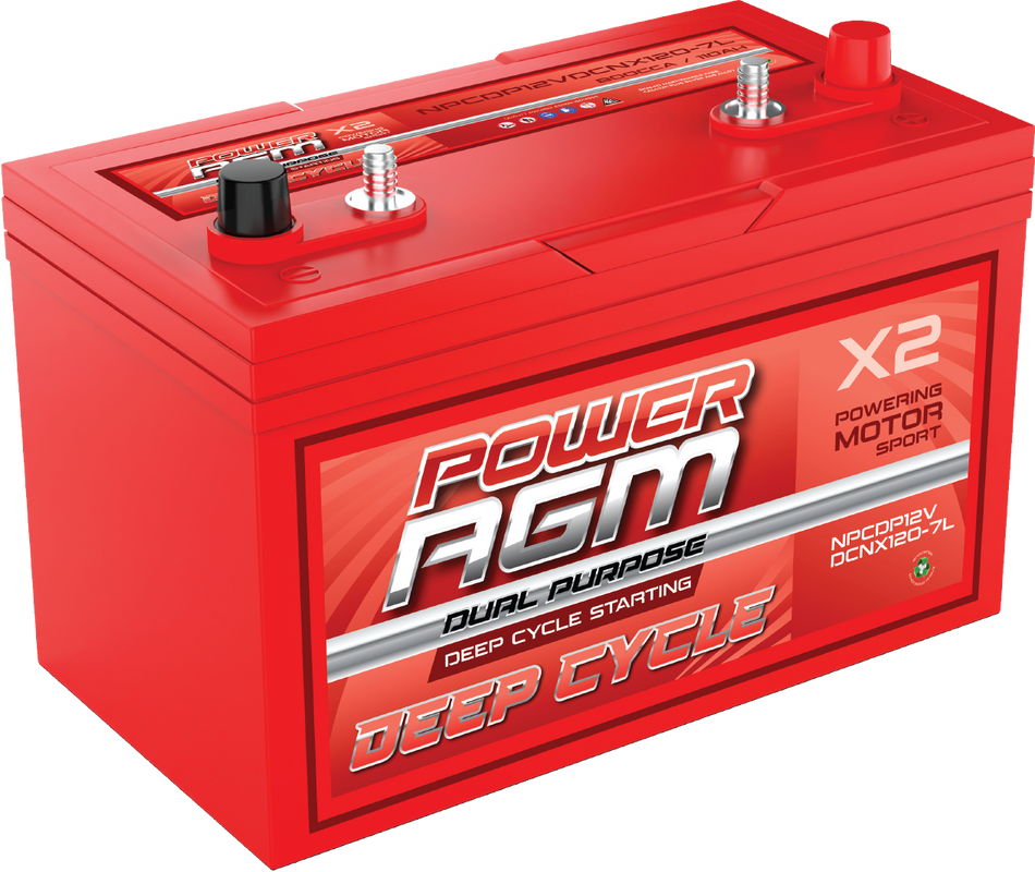 NPCDP12VDCNX120-7L POWER AGM DUAL PURPOSE SERIES DEEP CYCLE STARTING BATTERY