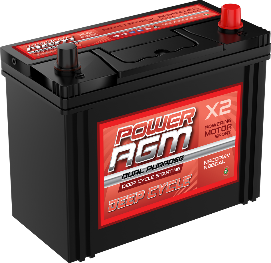 NPCDP12VNS60AL - POWER AGM DUAL PURPOSE AUTOMOTIVE SERIES DEEP CYCLE STARTING BATTERY