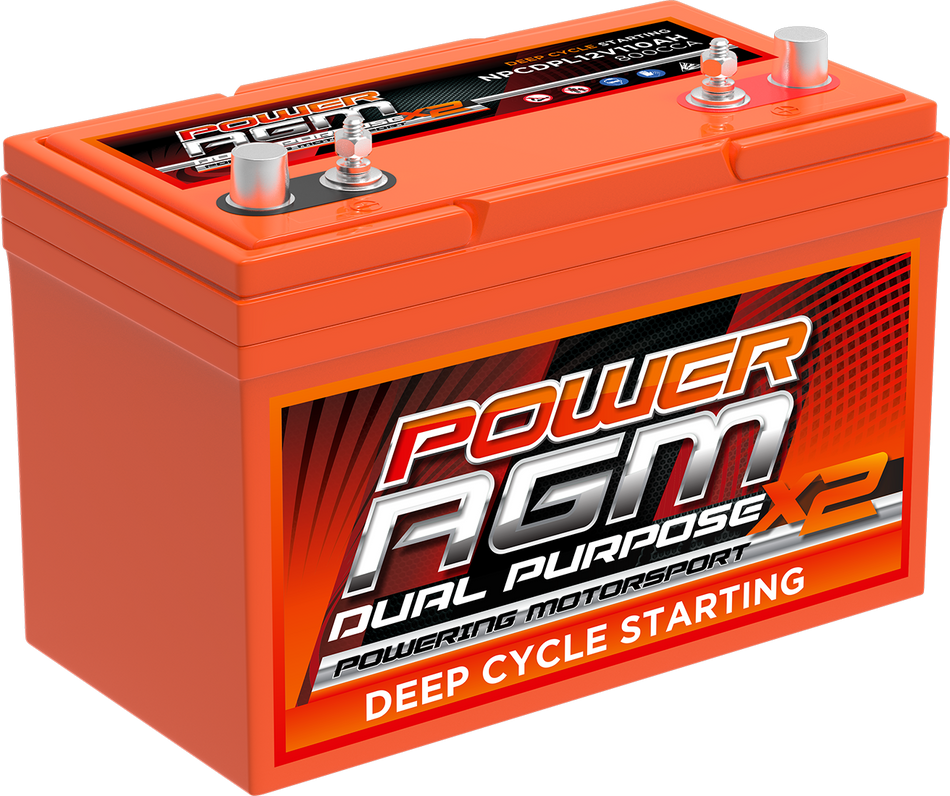 NPCDPL12V110AH POWER AGM DUAL PURPOSE AGM, STARTING & CYCLIC BATTERY