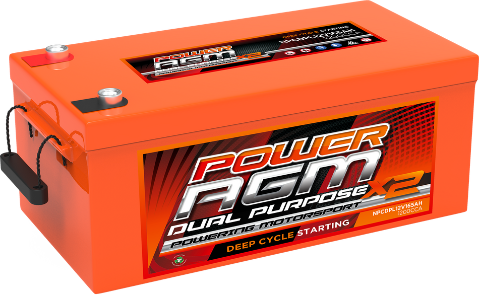 NPCDPL12V165AH POWER AGM DUAL PURPOSE AGM, STARTING & CYCLIC BATTERY