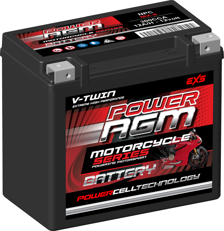 NPCMX8 POWER AGM MX SERIES MOTORCYCLE BATTERY